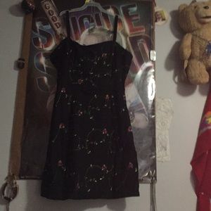 short black with dress with flowers
